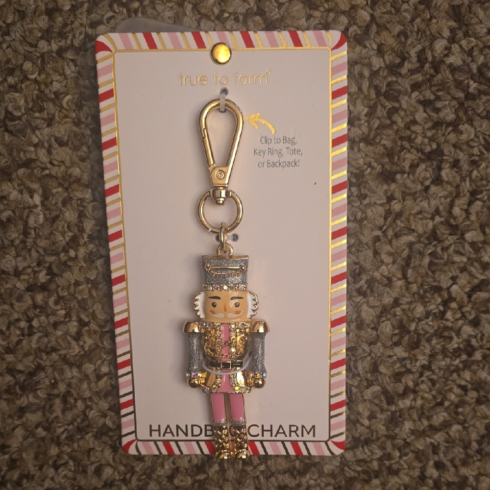 True To Form Gold and Silver Nutcracker Keychain Charm
